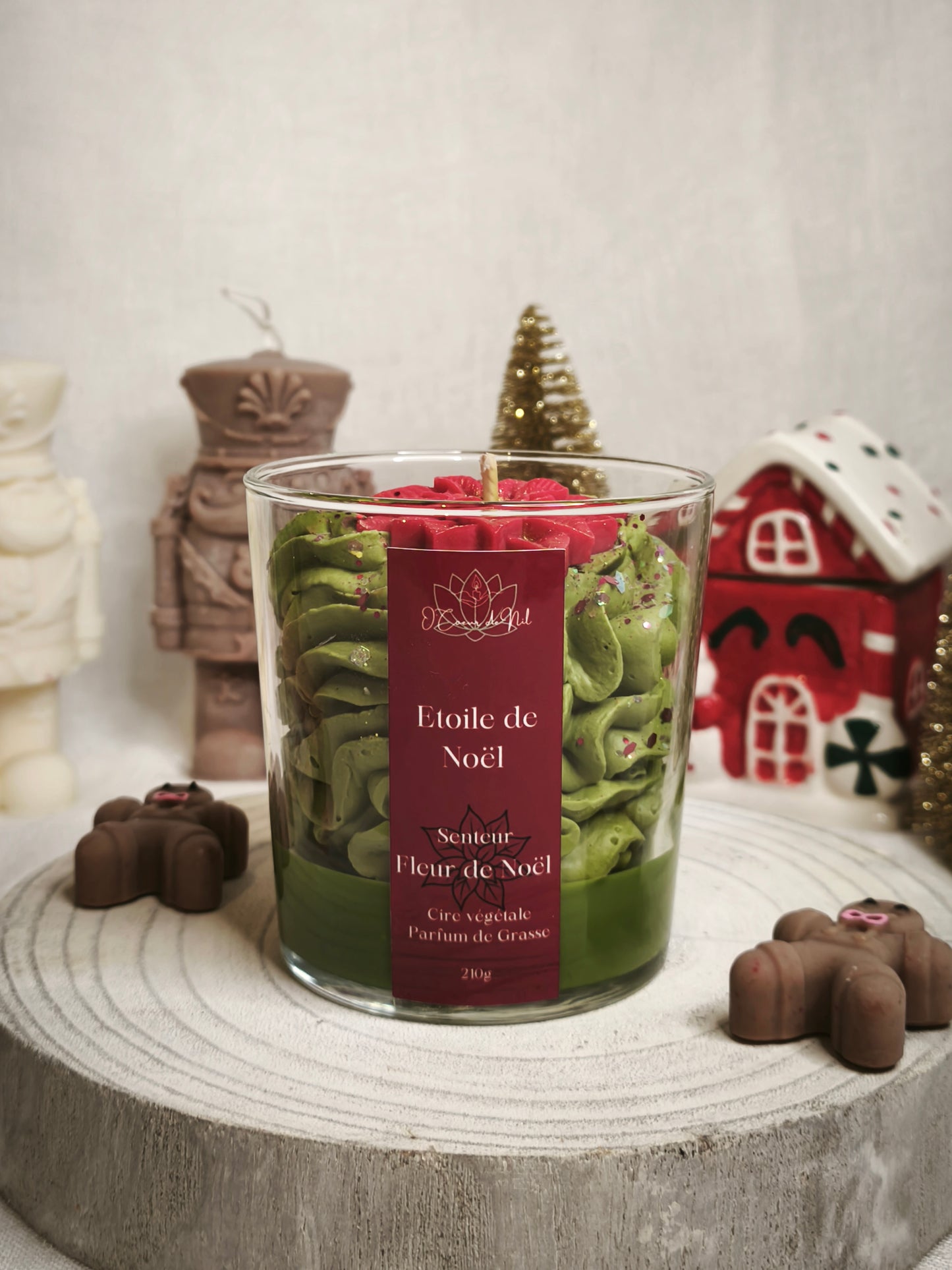 Bougie chantilly - Etoile de Noel