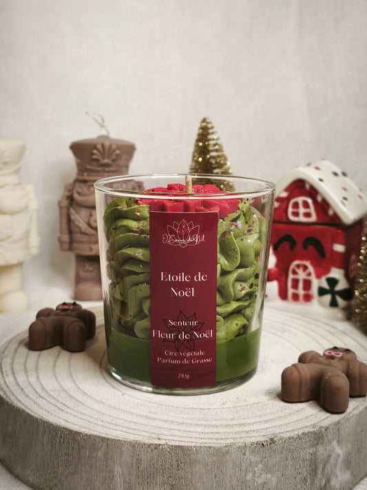 Bougie chantilly - Etoile de Noel