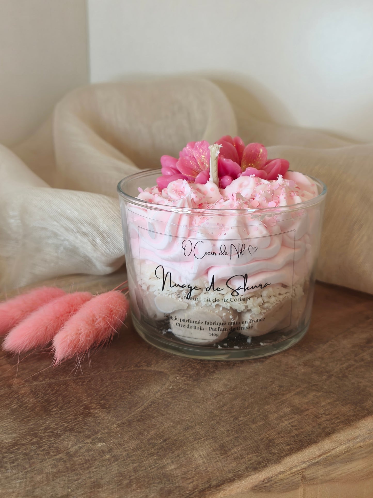 Nuage de Sakura – Bougie parfumée lait de riz & fleur de cerisier